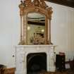 Glasgow, 4 Clairemont Gardens, Buchanan Bridge Club, interior.
View of fireplace with mirror, front room, first floor.