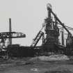 Glasgow, Clyde Iron Works.
General view of blast furnace, crane and gasometers.