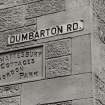 Glasgow, Dumbarton Road, Shaftsbury Cottages.
Detail of inscription: 'Shaftsbury Cottages. Gordon Park'.