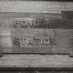 Glasgow, Dalmarnock Road, Dalmarnock Power Station.
Detail of South inscription panel.
Insc: 'Power Station'.