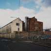 View from S showing former stationery warehouse (left) fronting onto Fordneuk Street, and former cotton mill behind (right)
