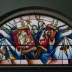 Interior. Detail of S gallery window (Rejoicing of the law)