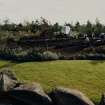 Glasgow, Garden Festival.
General view of the Bowmorw Distilleries exhibit - men cutting peat.