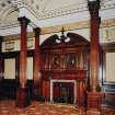 Interior. Second Floor Mahogany Reception Room, fireplace