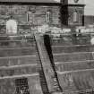 Glasgow, 18 Clydebrae Street, Govan Graving Docks.
Detail of North-East side and pumphouse with entrance to discharge culvert (left) on no.1 graving dock.