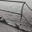 Glasgow, 18 Clydebrae Street, Govan Graving Docks.
Detail of folding hand rails on no.1 graving dock gate.