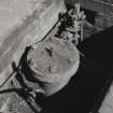 Glasgow, 18 Clydebrae Street, Govan Graving Docks.
General view of top of hydraulic cylinder of no.3 graving dock. Opened and closed emptying culvert, located next to former central dock gates.