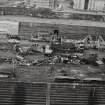 Glasgow, 18 Clydebrae Street, Govan Graving Docks.
General elevated view from North of dismantled travelling tower crane and West ends of no.2 and no.3 graving docks.