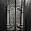 Glasgow, 1030-1048 Govan Road, Shipyard Offices, interior
Detail of principal entrance door handle with engraved panels.