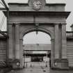 Detail of 'clock' entrance arch from S