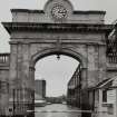 Detail of 'clock' entrance arch from N