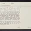 General Card, A Study of Lewis Shielings, NB, Ordnance Survey index card, page number 5, Verso