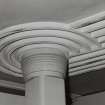 Interior. 
Detail of plasterwork and column.
