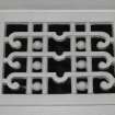 Interior. 
Detail of decorative grill.