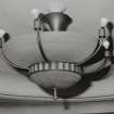 Interior. 
Detail of light fitting in first floor lobby.