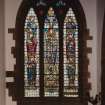 Hyndland Parish Church, interior.  Detail of stained glass window in side chapel