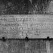 Glasgow, Hutchesontown.
Detail of Slab block and commemorative inscription in Area C.