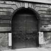 Glasgow, 65-73 James Watt Street, Warehouses.
Detail of arched doorway for vehicles on James Watt Street frontage.