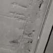 Detail showing deterioration of ceiling, exposed re-inforcing, 2nd floor paint shop