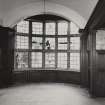 Glasgow, 2 Lancaster Crescent, interior.
General view of ground floor North apartment, stained glass window.