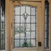 Glasgow, 52 Langside Drive, interior.
General view of ground floor entrance porch door stained glass panel.