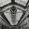 Glasgow, Govan, Linthouse Engine Works, interior. 
General view of South hall roof structure.