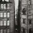 Elevated view of Mitchell Lane, Glasgow, from W, from Mitchell Street.