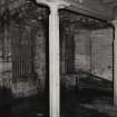 Glasgow, North Spiers Wharf, interior.
Detail of fluted cast iron column in first floor, block G of Grain Mills and store.