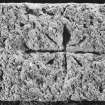 Bourtie Parish Church. Detail of incised cross on wall-coping on S side of church, dated 16 April 1996.