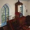 View of interior (towards ogee-canopied pulpit) from balcony