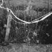 Detail of overgrown cavity at centre of horse-engine platform, which provided power to drive the adjacent fixed-barn threshing mill