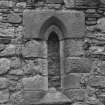 Detail of blocked lancet window in North wall.