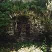 Detail of vault and blocked window at foot of SE wall




