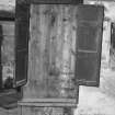 Detail of cupboard on North side of farmhouse kitchen.