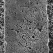 Detail of grave-slab bearing incised calvary cross.