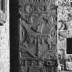 View of grave slab (1580) in North East corner of church.