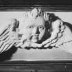 Interior.
Detail of angel-head corbel, SE compartment, principal floor.