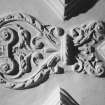 Interior.
Detail of bouquet motif on ceiling, SE compartment, principal floor.