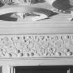 Interior.
Detail of plaster frieze and corbels in SE compartment, second floor.