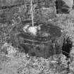 Detail of font collecting water below fountain