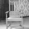 Interior. Minister's chair inscribed "James Knowles Dono dedit"