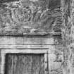 Glenbuchat Castle. Detail of lintel over entrance.