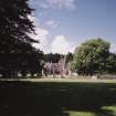 Distant view from South showing the garden front and ornamental gates