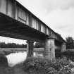 View railway bridge from SE showing maker's name plate (Blackie Brothers, Engineers, Aberdeen, 1880).