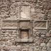 Detail of cruciform in wall of sacrament house.