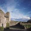 Kinkell, St Michael's Church and burial-ground: view from NW of interior of church.
