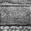 View of gravestone of Keith Urquhart of Meldrum.