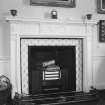 Leith Hall, interior.  First floor. Library: detail of fireplace