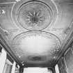 Aboyne Castle.
View of plaster ceiling in first floor apartment of South East wing, interior.