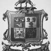 Interior.
Detail of armorial panel in ground floor dining room.
